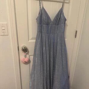 light blue evening dress
